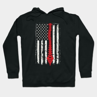 Chiropractic Spine with American flag funny chiropractor Hoodie